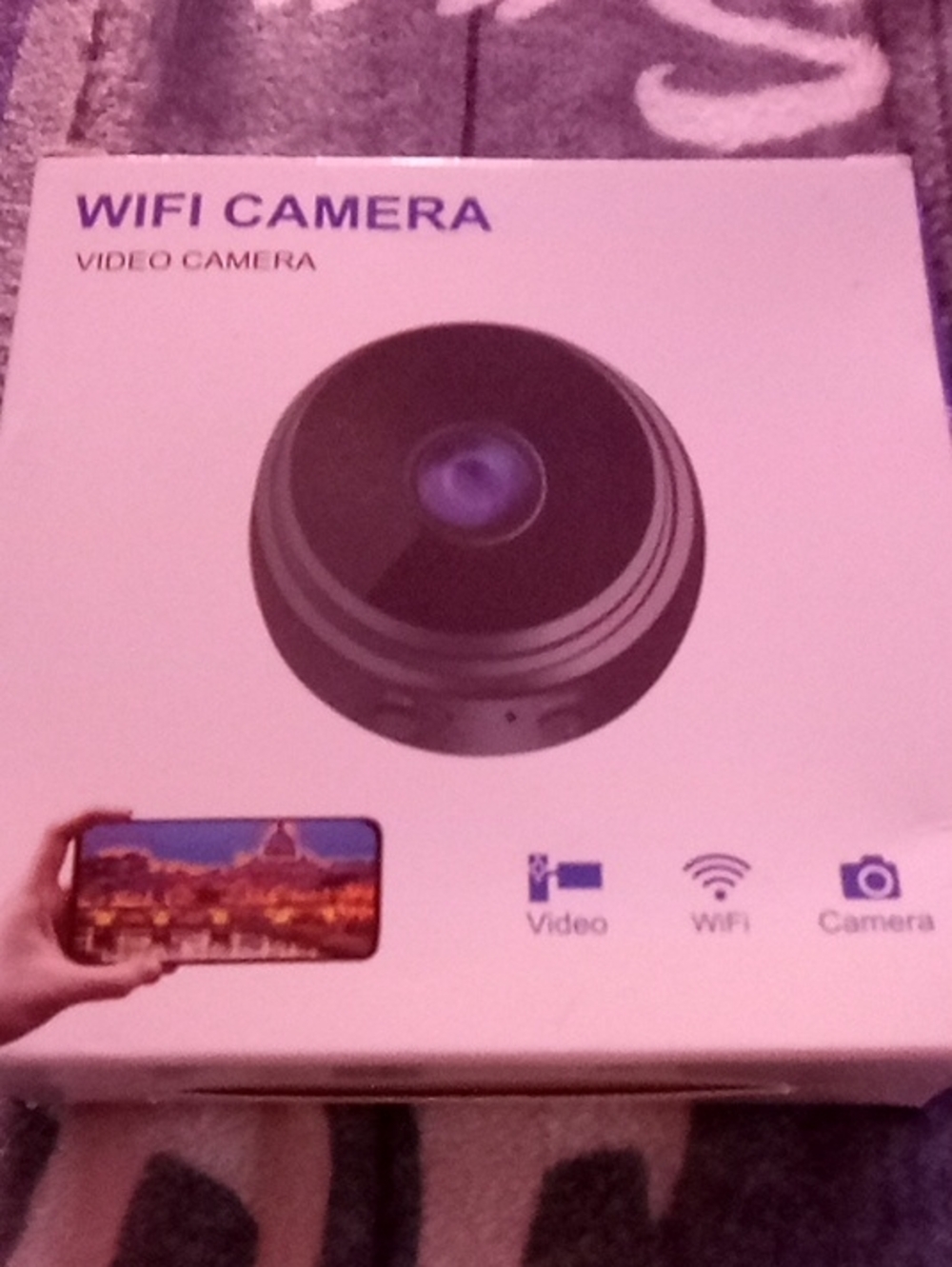 WiFi Camera Compact Black Video Camera - Wireless Home Surveillance